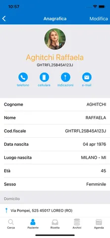 medico 2000 mobile anagrafica paziente