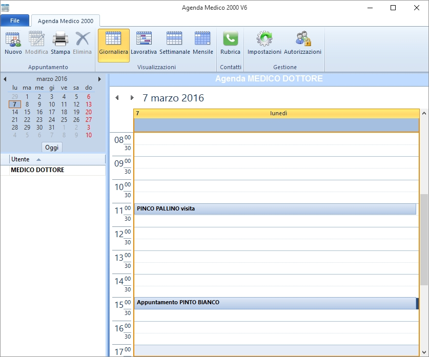 Medico2000 v6 - agenda